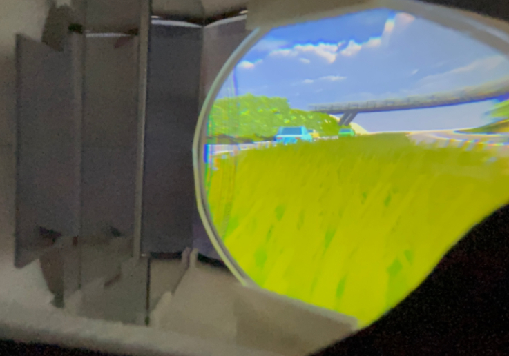 視野拡張なしで接眼レンズを通して見える風景